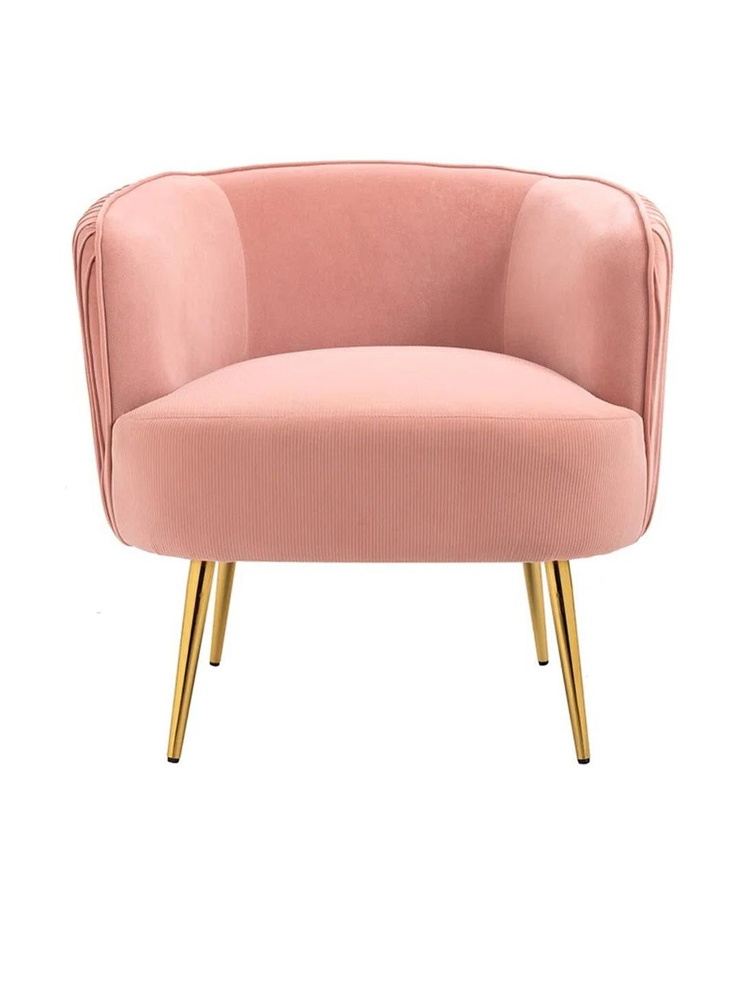 DOE BUCK Pink Wood Leiser Accent Chair