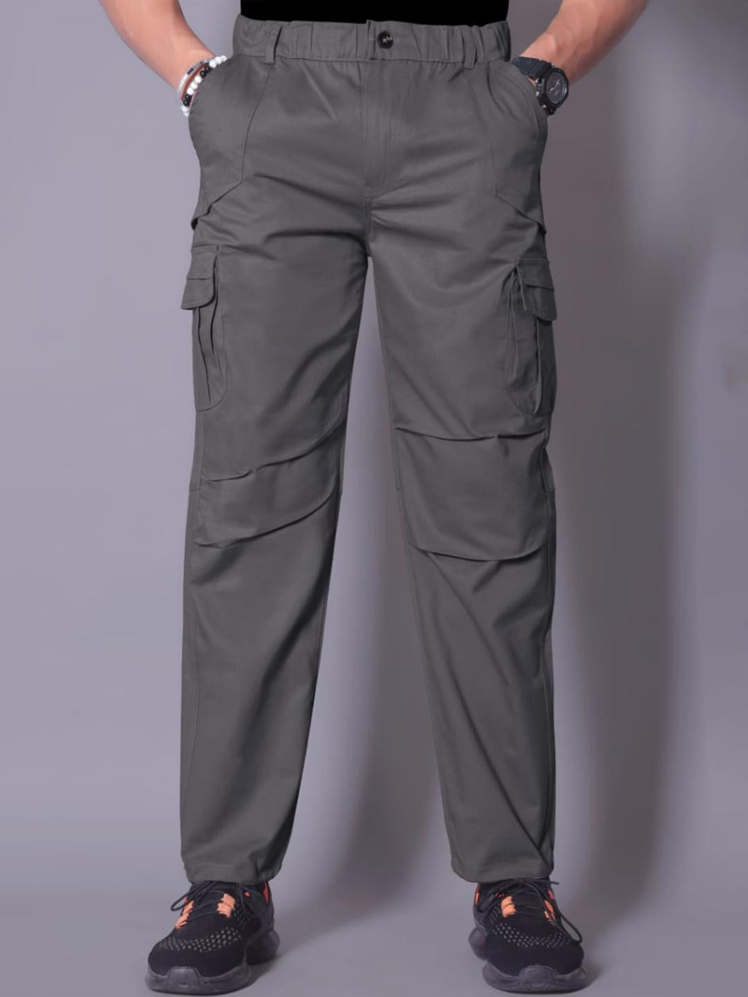 WHITE HUSK Men Relaxed Cargos Trousers