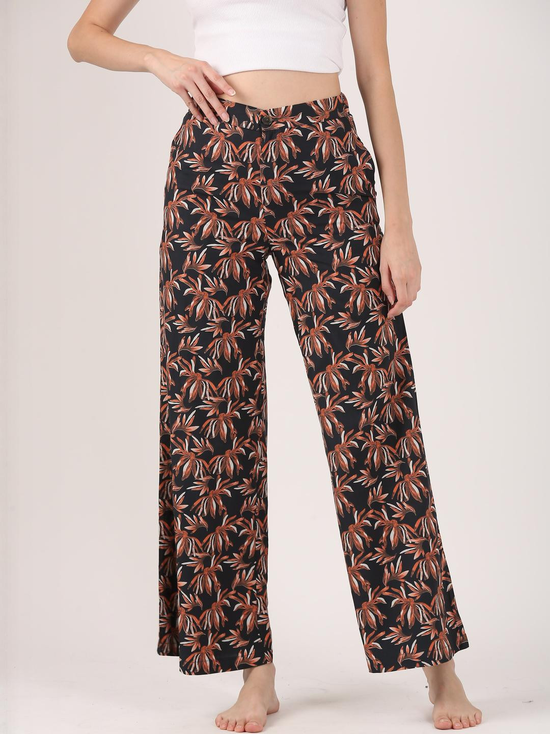 Jolene.club Boho Resort Flare Viscose Pant - Casual Wide Leg Trousers