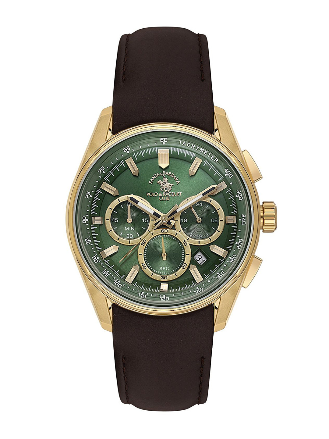 SANTA BARBARA POLO & RACQUET CLUB Men Leather Straps Analogue Watch SB.1.10635-4