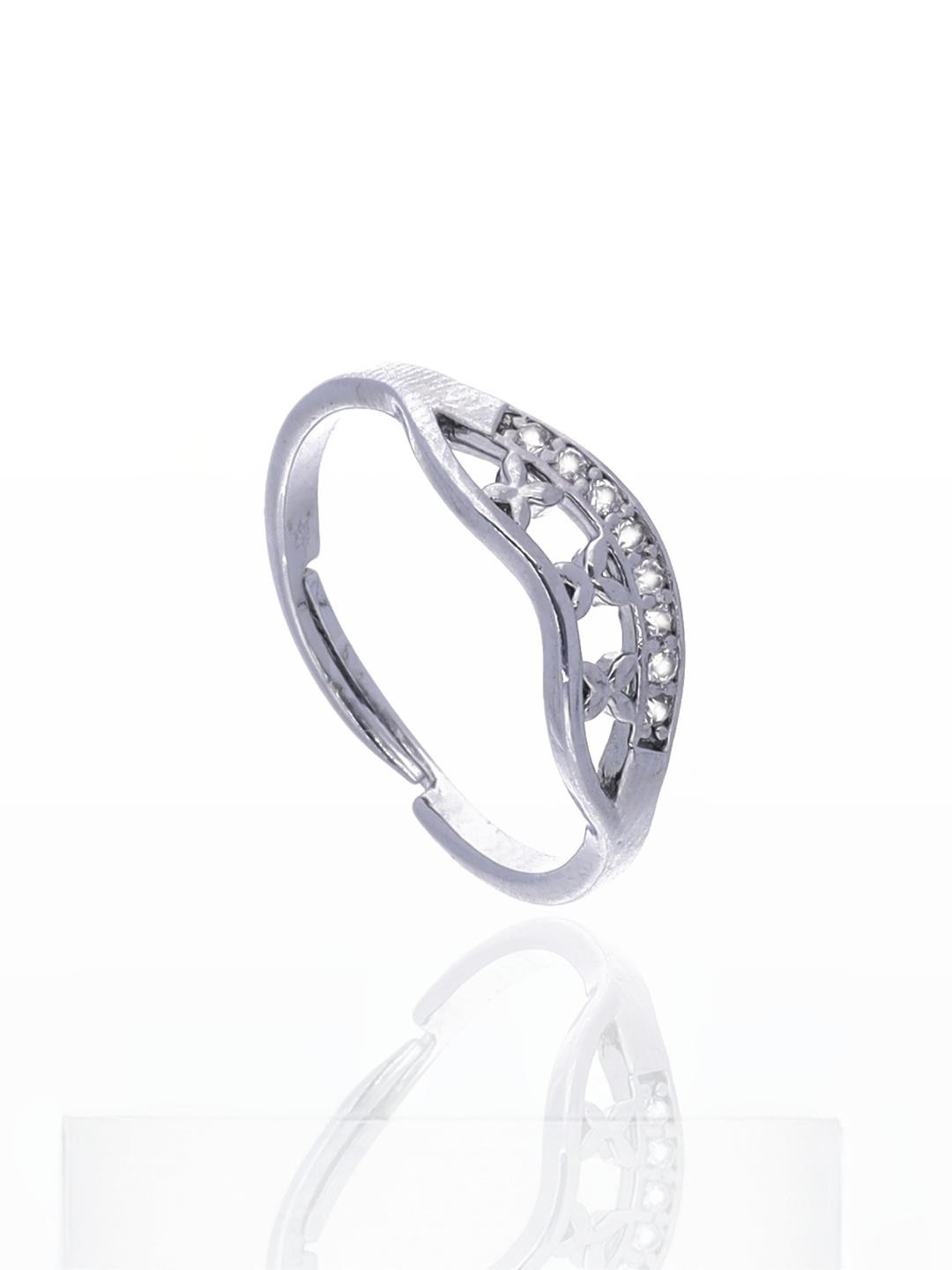 Anouk Silver-Plated Silver American Diamond  Ring