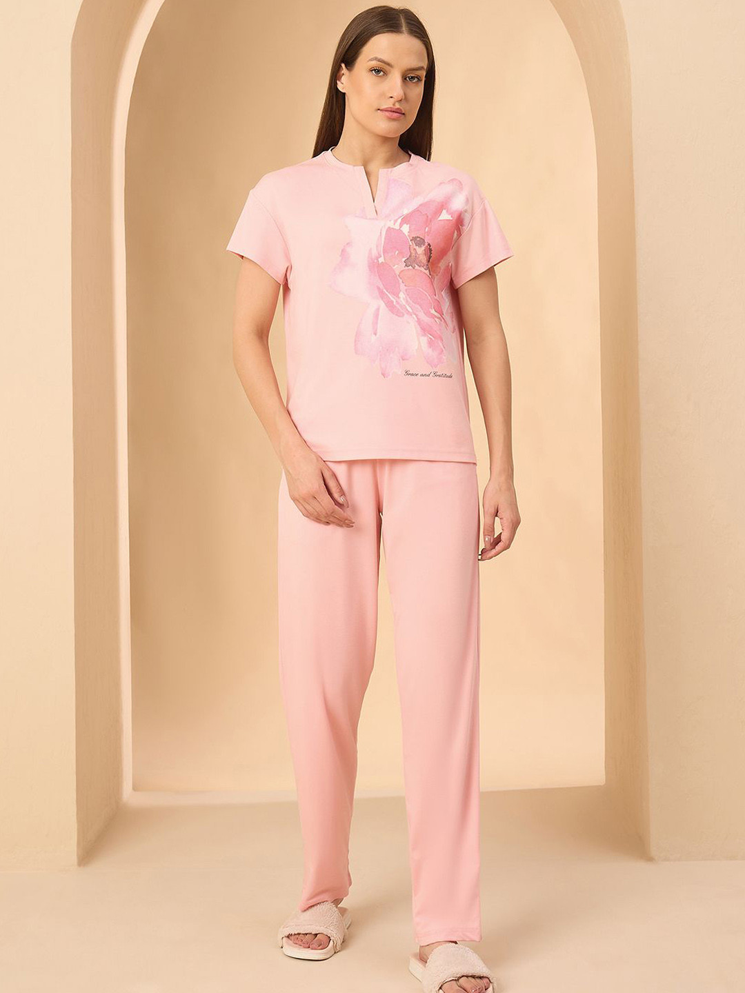 Sweet Dreams Floral Printed Top With Pyjamas