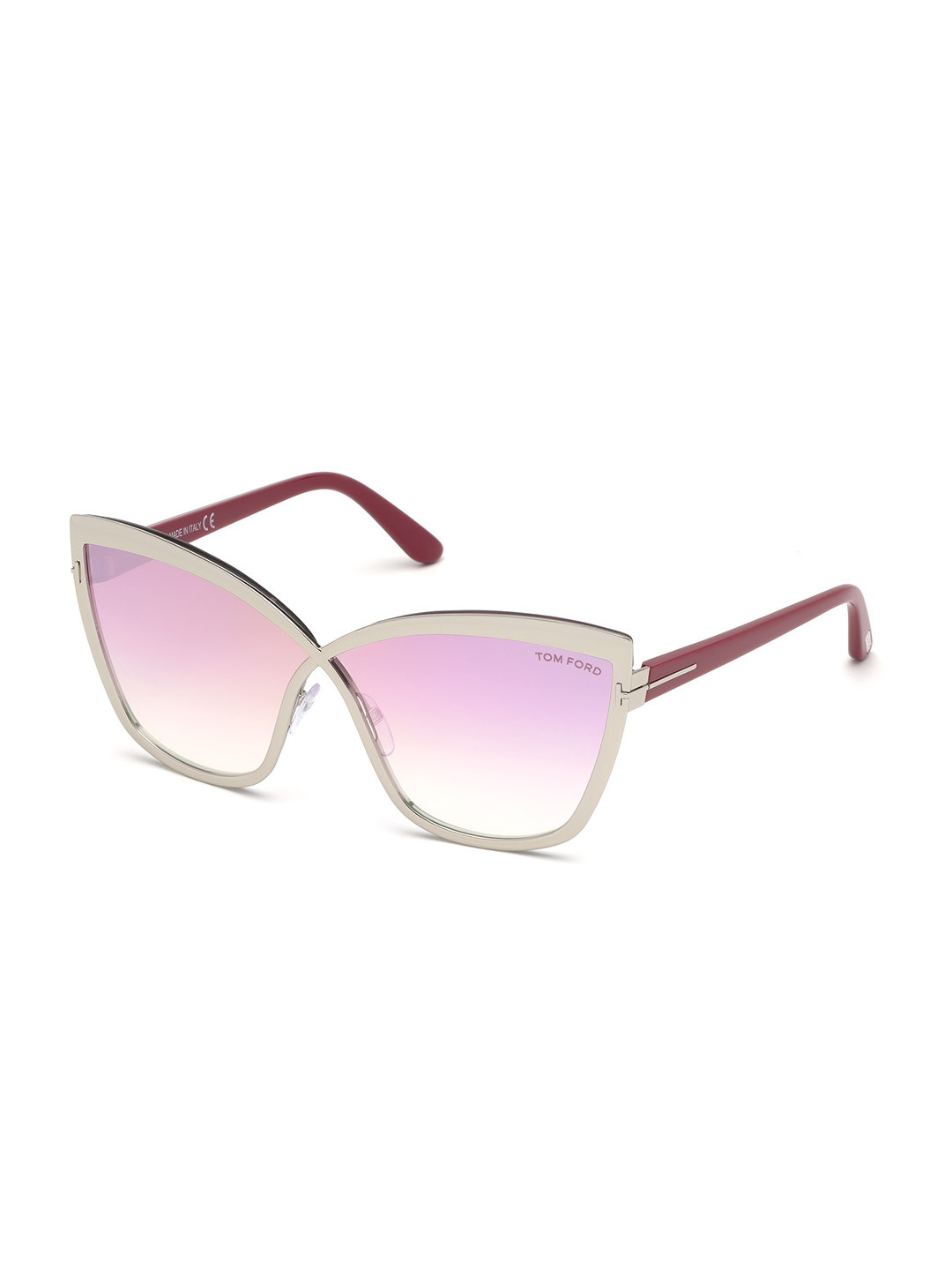 Tom Ford Women Grey Lens & Silver-Toned Butterfly Sunglasses FT0715 68 16Z