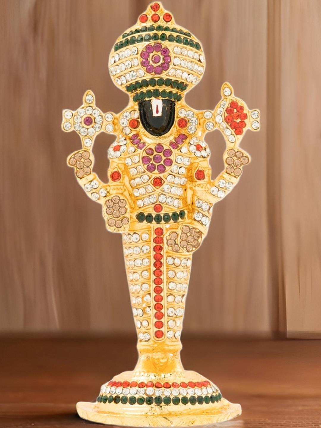 Kulin Gold-Toned Lord Trirupati Balaji Idol Showpiece