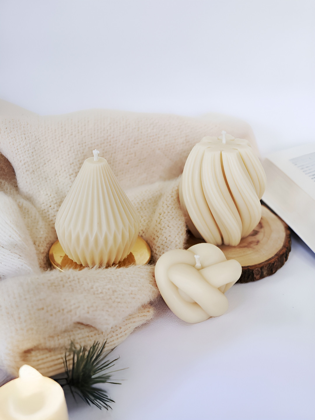 ENCEBIENCE 3 Pcs Aesthetic Candles - Cafe Mocha