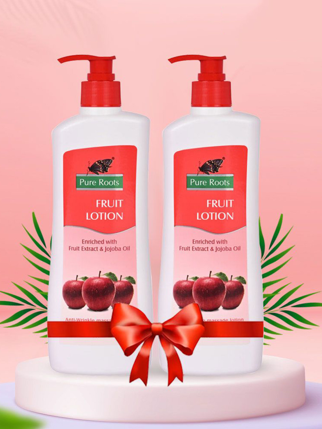 pure roots Set Of 2 Fruit Lotion With Jojoba Oil - 400 ml Each