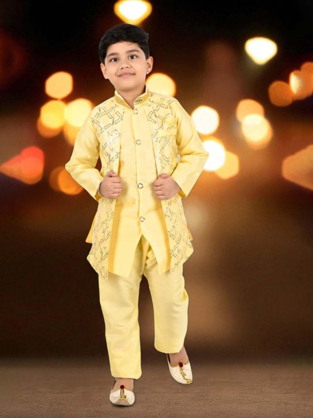 NEW GEN Boys Embellished Two Piece Sherwani Set