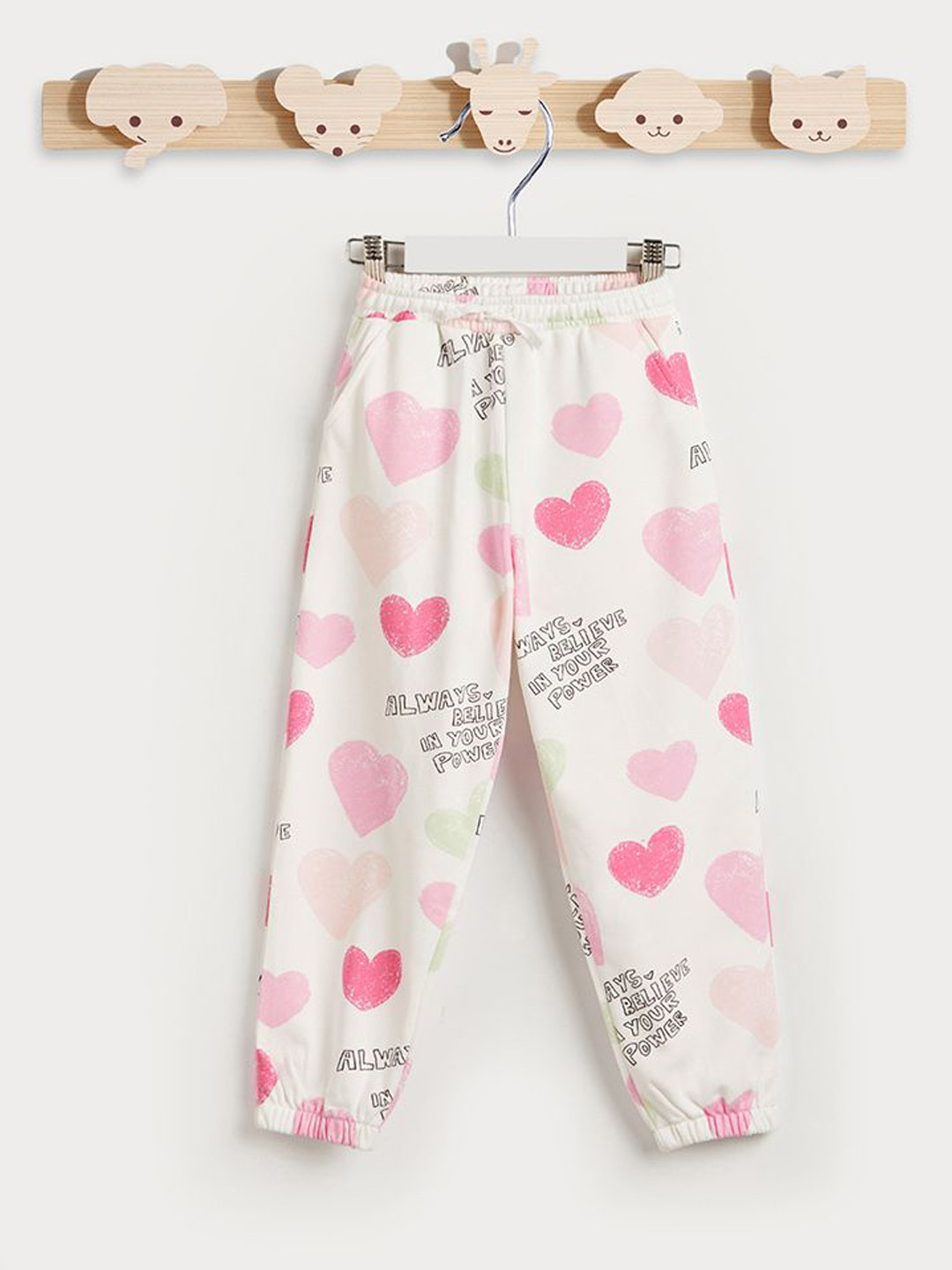 Juniors by Babyshop Girls Heart Printed Regular Fit Cotton Joggers Track Pants