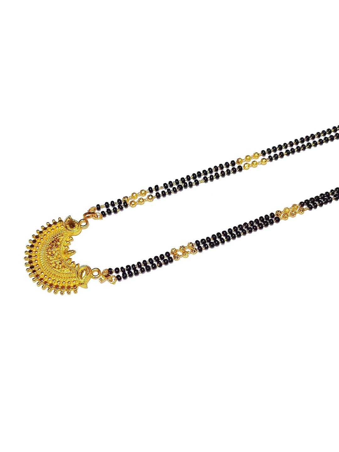 Adhira's Gold-Plated Alloy Artificial Beads   Mangalsutra