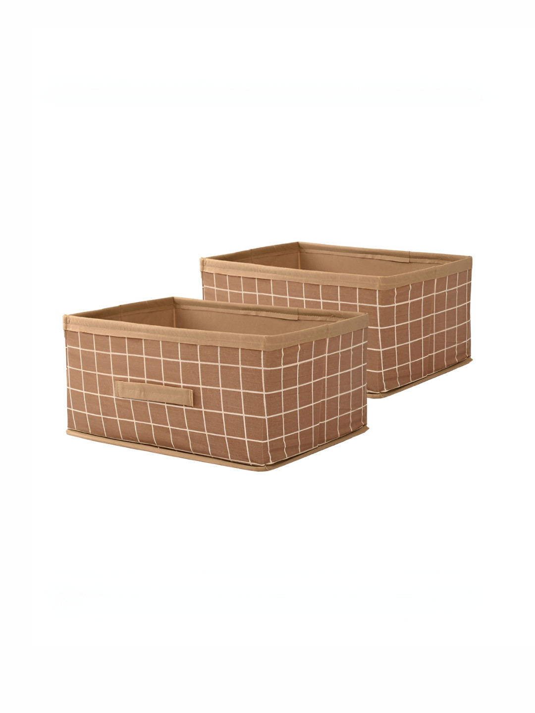 Myntra Elegant Homes Beige & White 2 Pieces Check Design Drawer Organisers