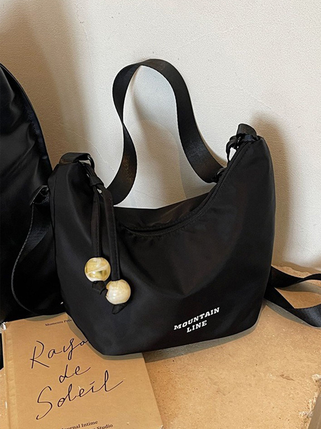 LULU & SKY Typography Printed Shopper Hobo Bag