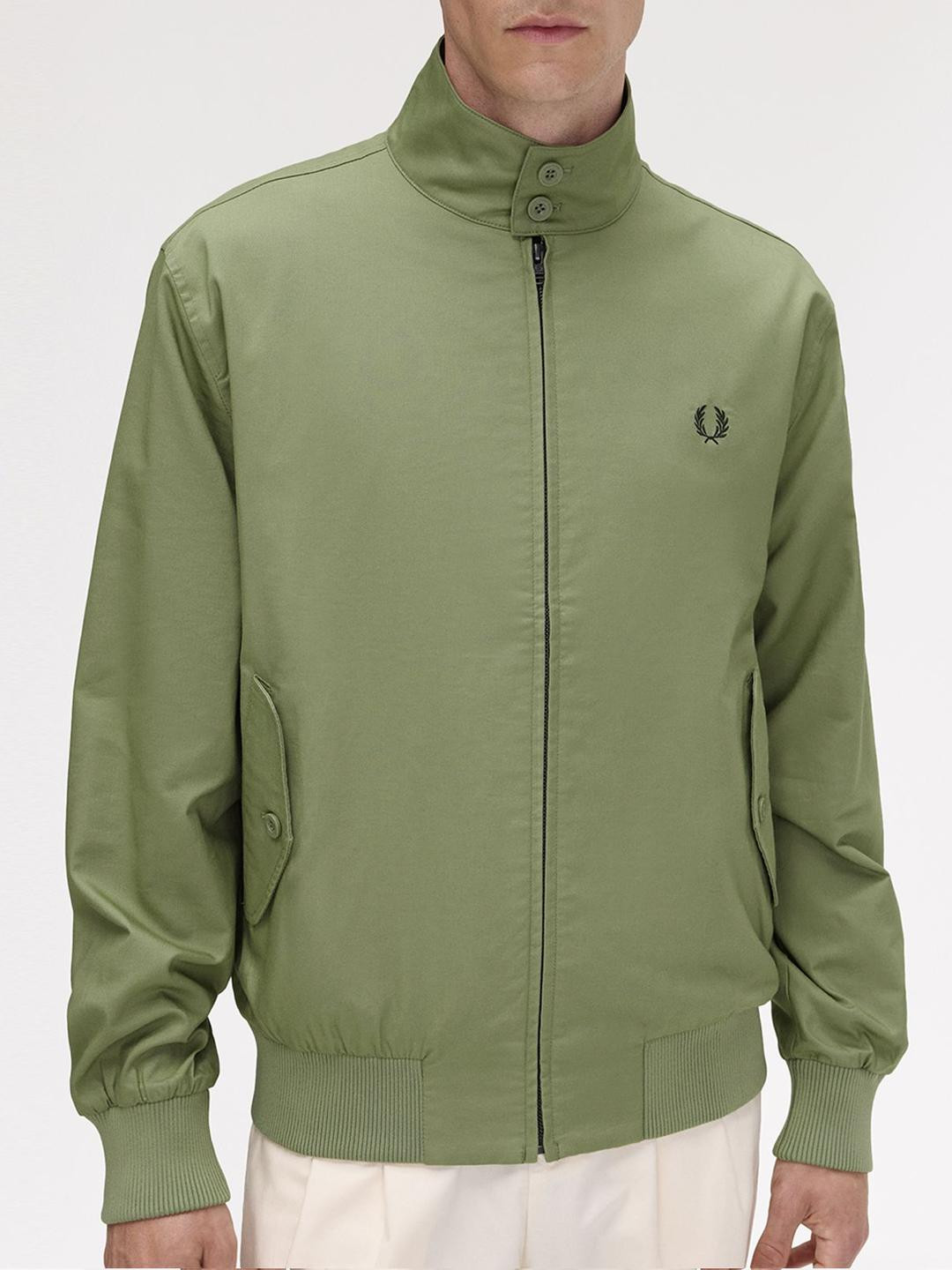 Fred Perry Men Stand Collar Solid Bomber Jacket