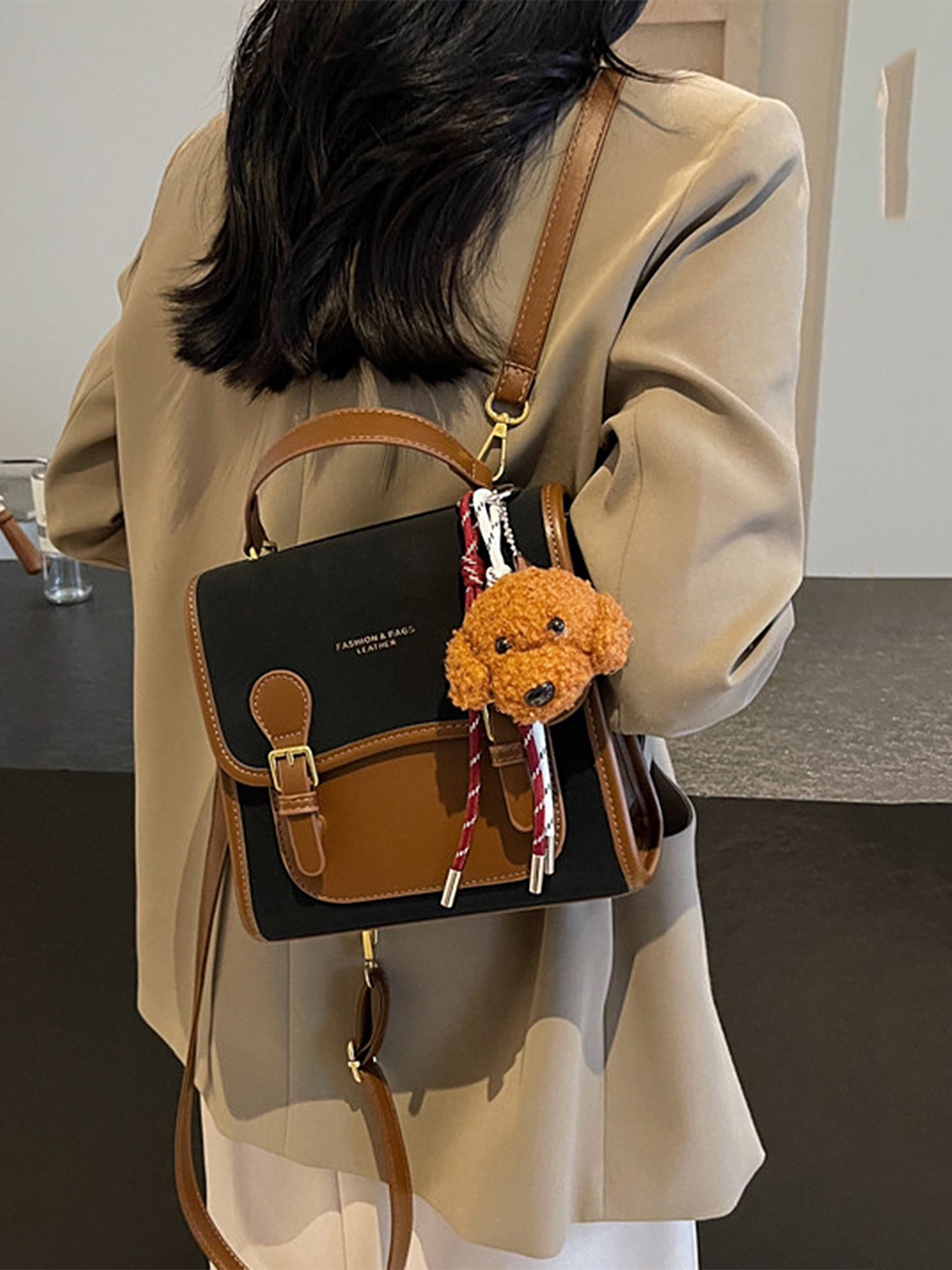 LULU & SKY Women Colourblocked Flap Front Backpack