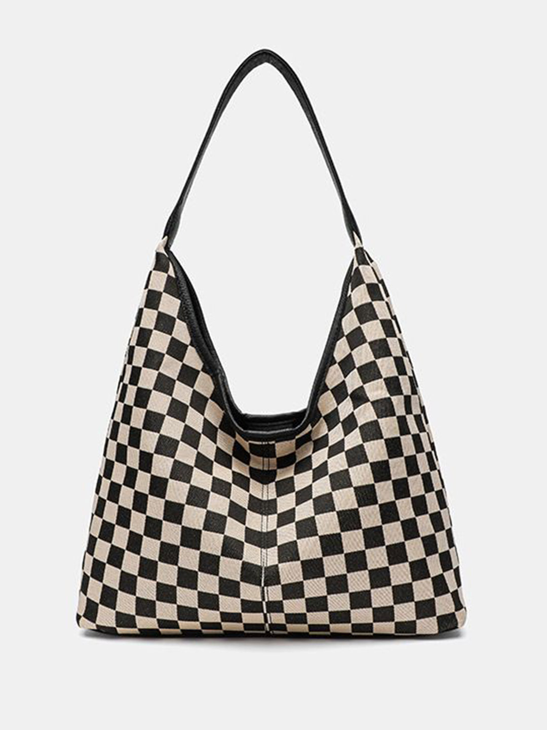 StyleCast x Revolte Women Checked Oversized Bucket One Handle Tote Bag
