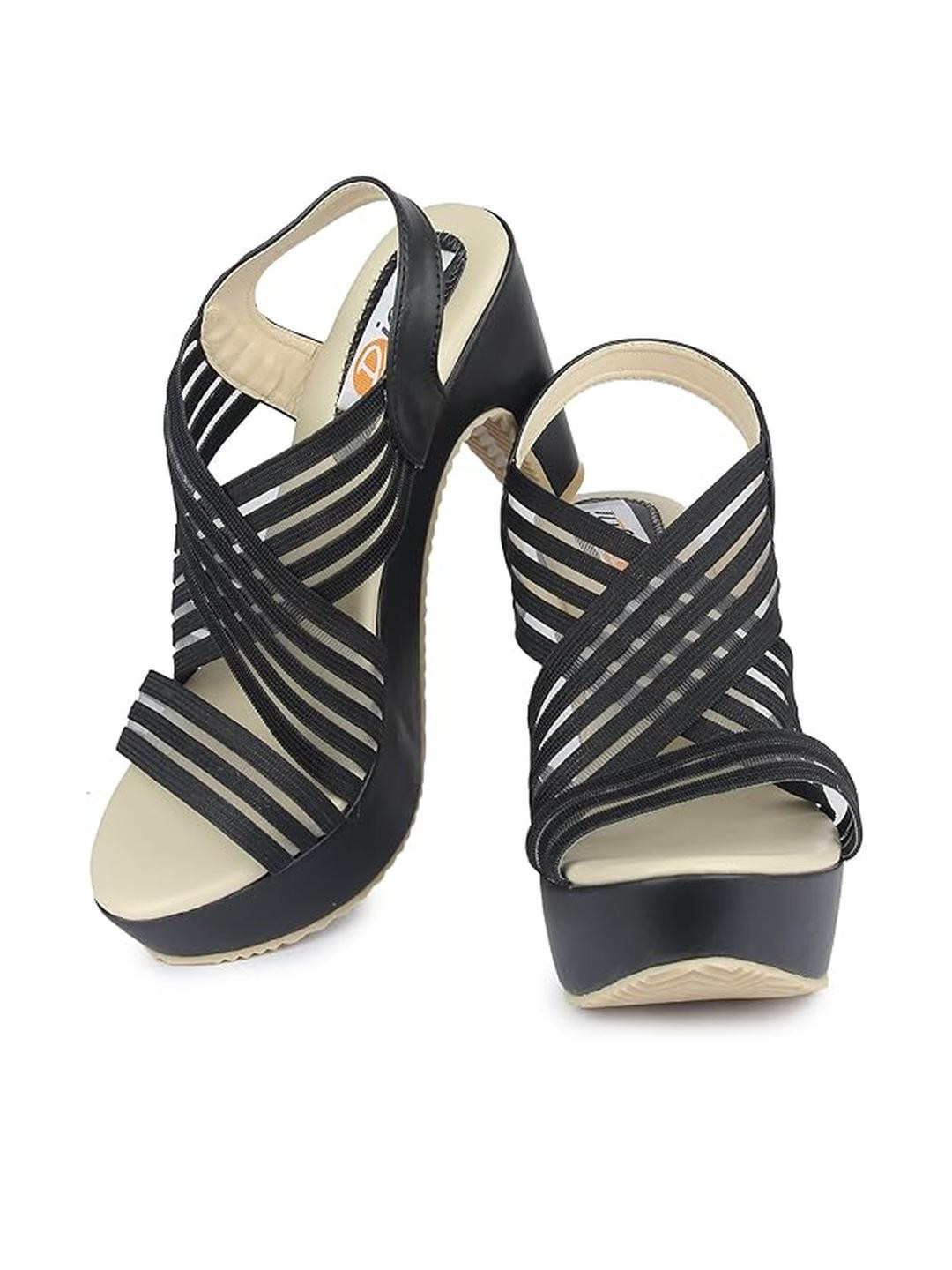 Digni Women Black Solid High-Top Platform Heels