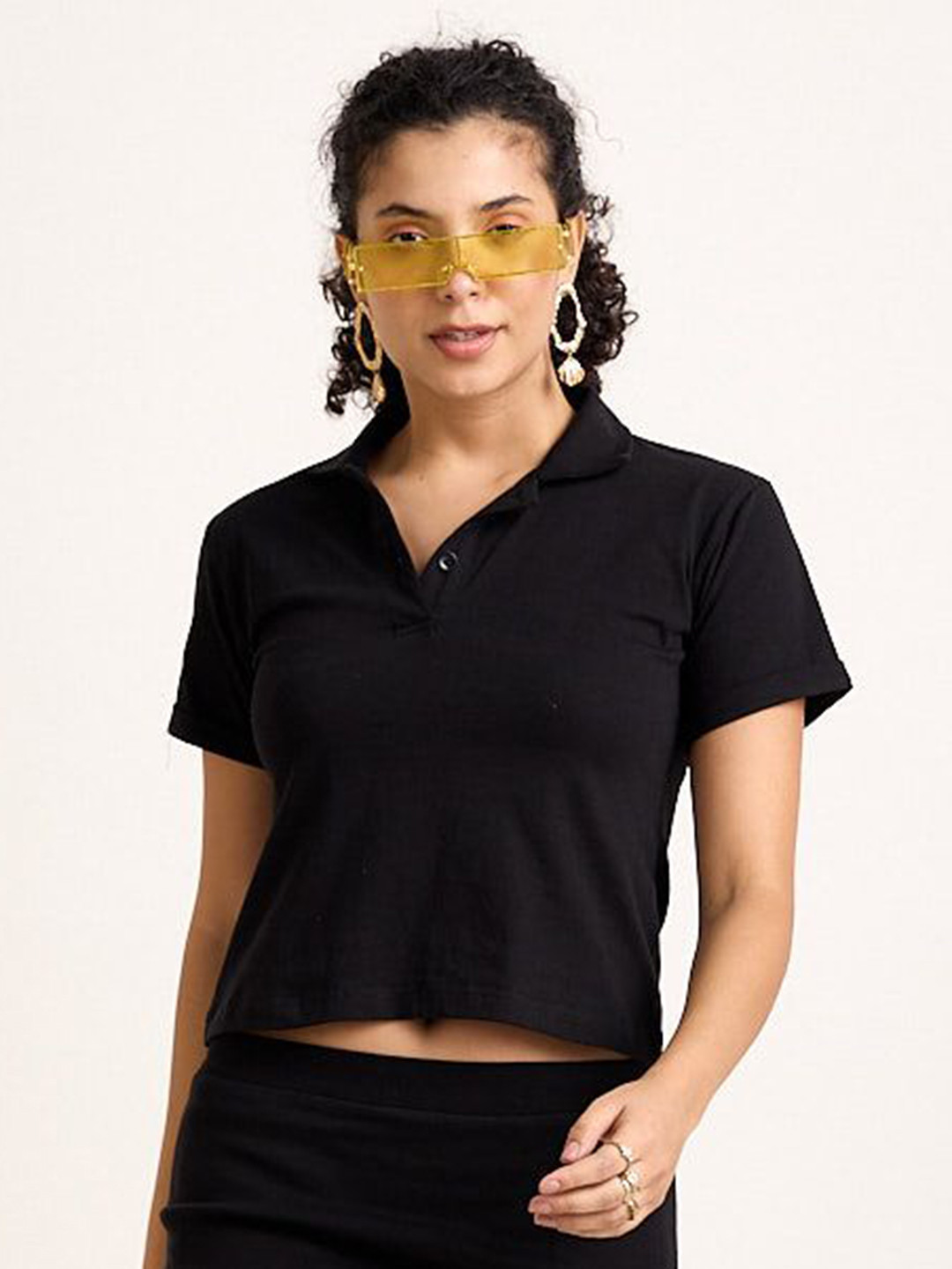 AVOCADO Polo Collar Short Sleeves Cotton T-shirt