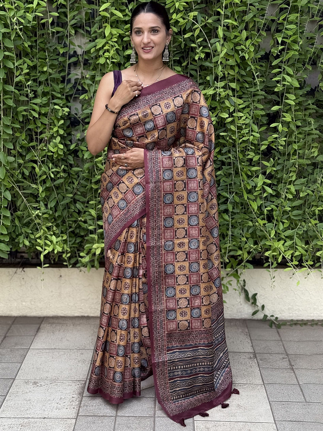 ETHNIC TODAY Ethnic Motifs Printed Tussar Sarees