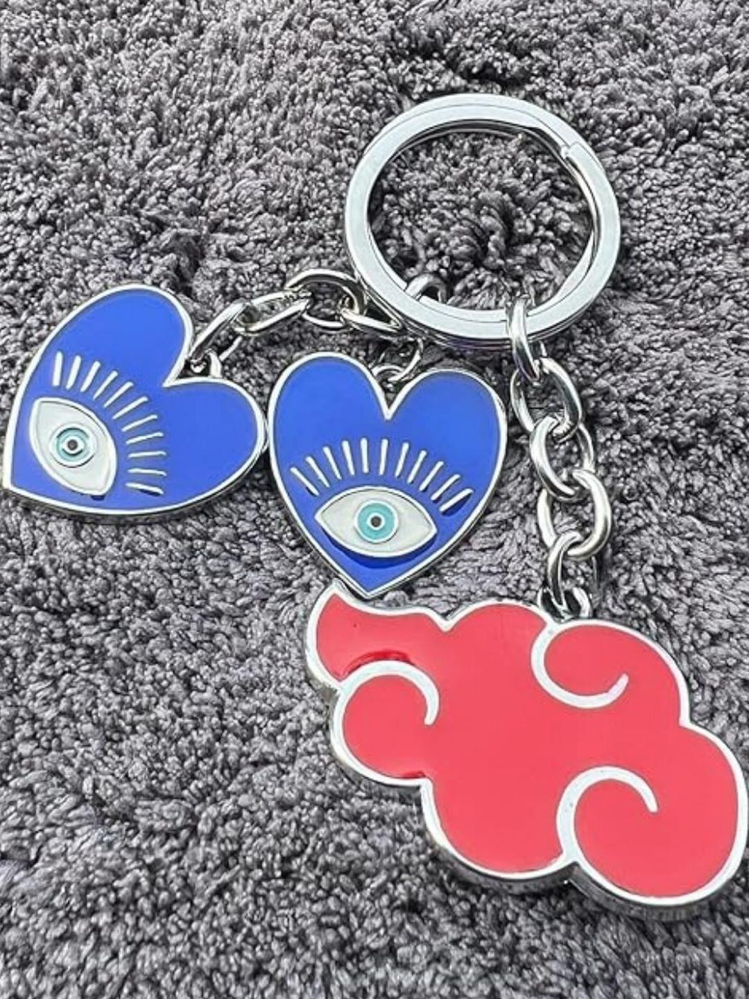 BLUE BEADS Combo Of Metal Evil Eye Keychain