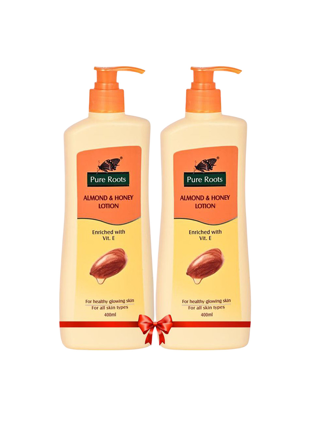 pure roots Set Of 2 Almond & Honey Lotion With Vitamin E - 400 ml Each