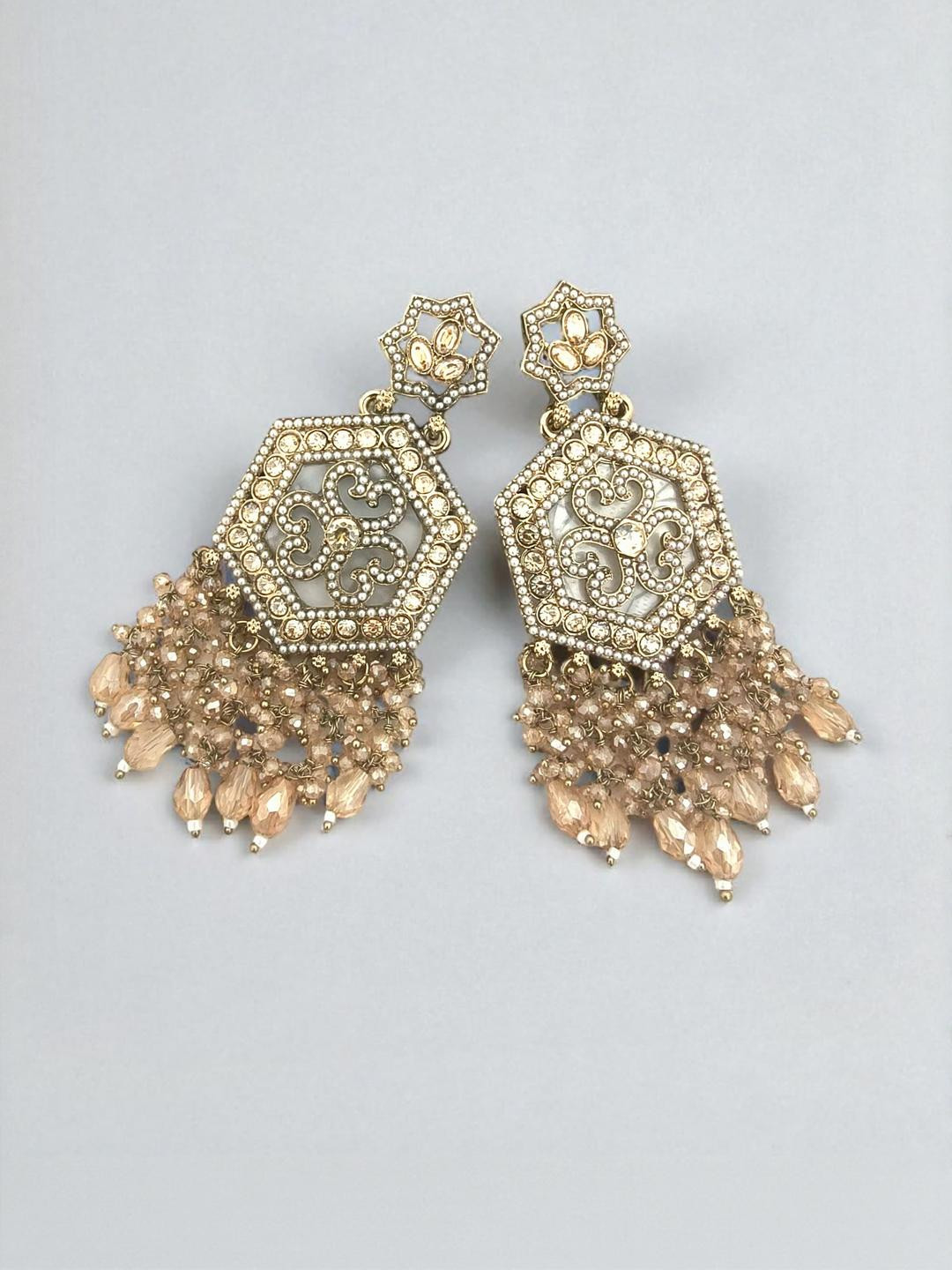 BFC - BUY FOR CHANGE Gold-Plated Artificial Stones and Beads Chandbali  Earrings