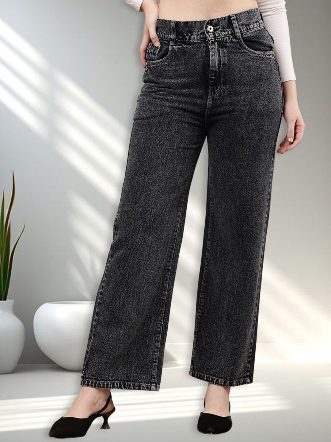 GOLD-D.A. FASHION Women Jean Straight Fit Mid-Rise Denim Jeans