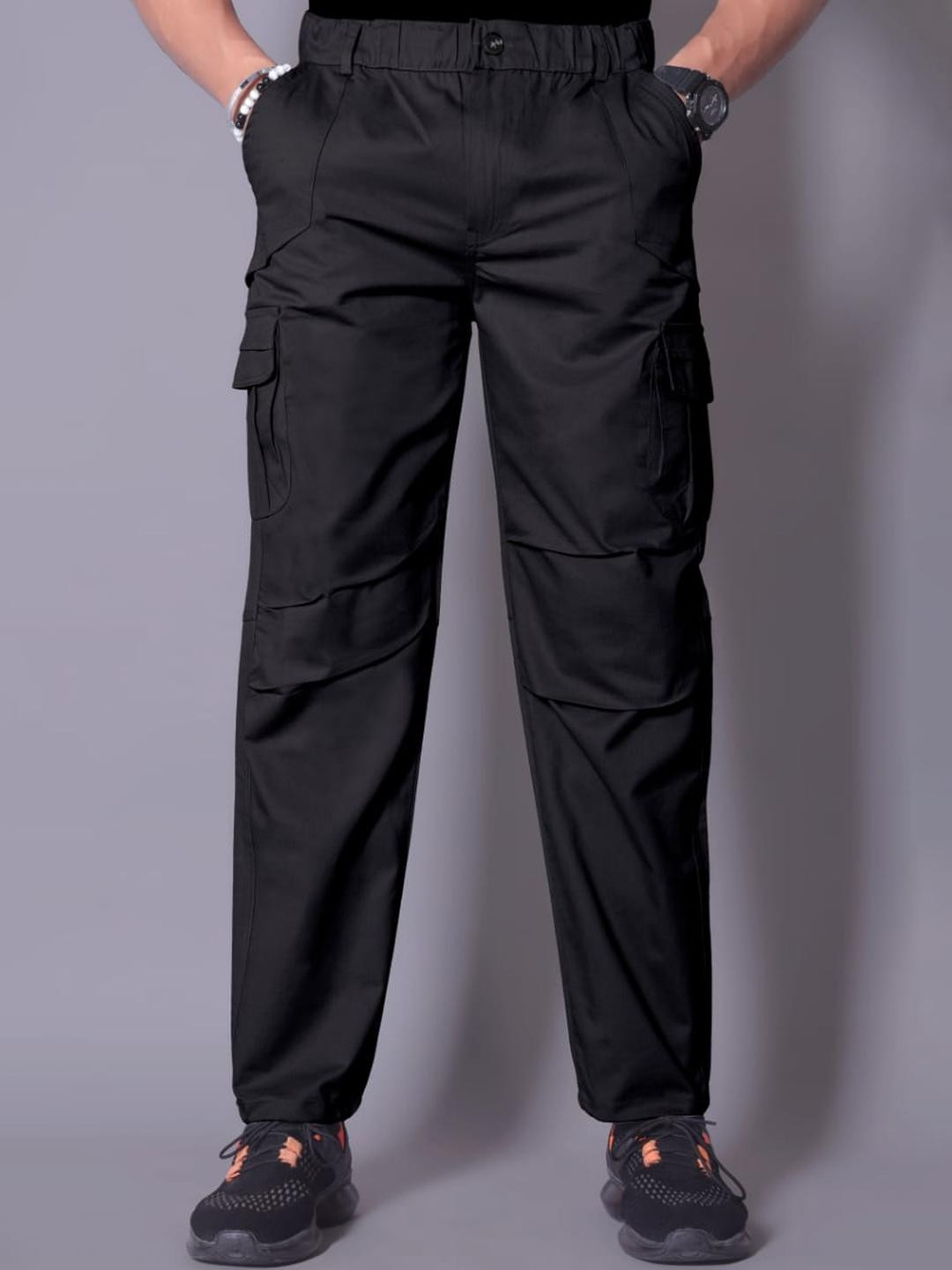 WHITE HUSK Men Relaxed Cargos Trousers
