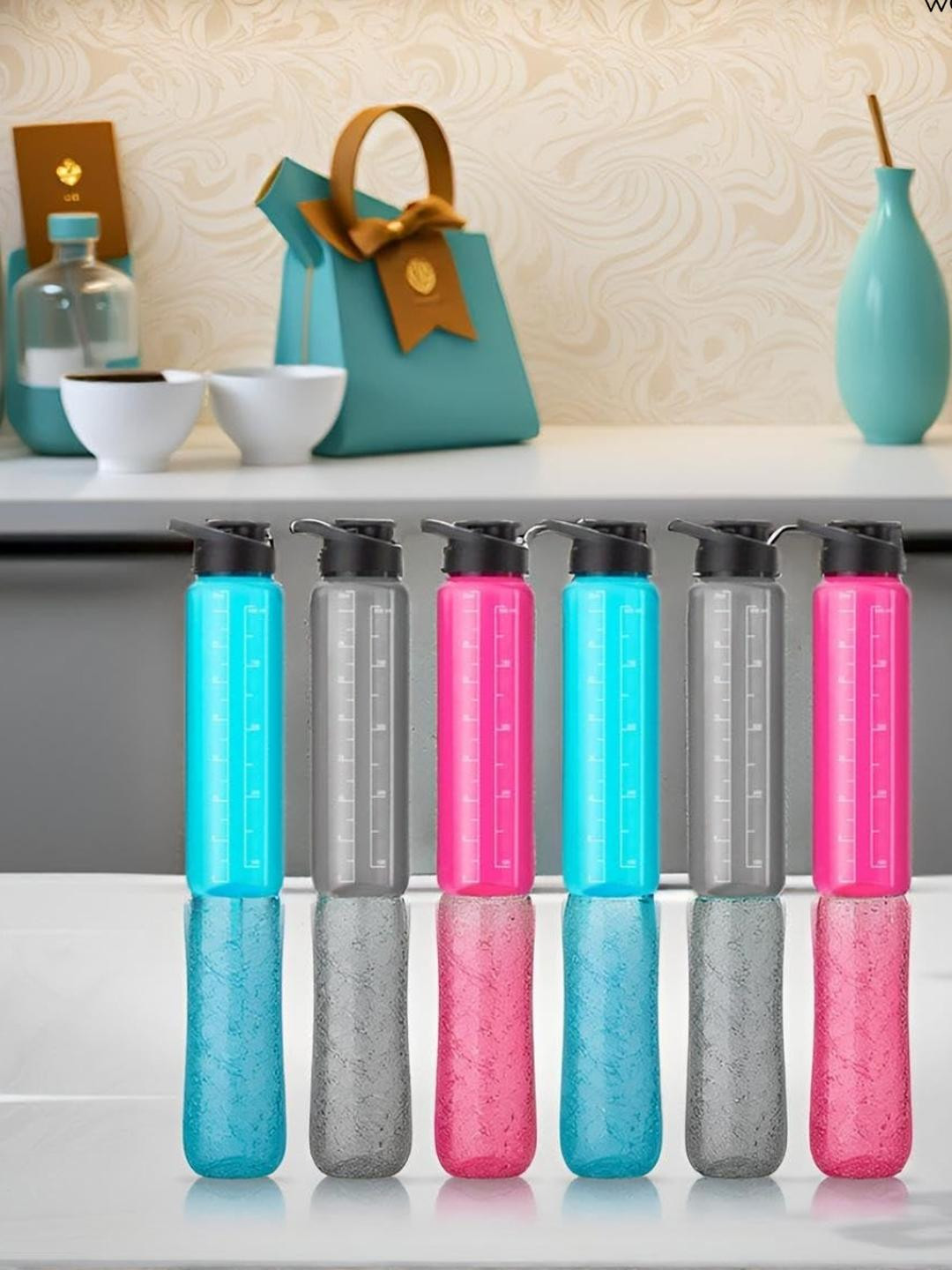 WeCoCo Multicoloured Set of 6 Plastic Solid Water Bottle