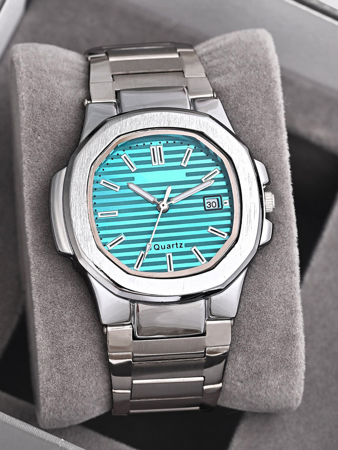 SWADESI STUFF Men Printed Dial & Bracelet Style Straps Analogue Watch WPPD SKY BLUE 9