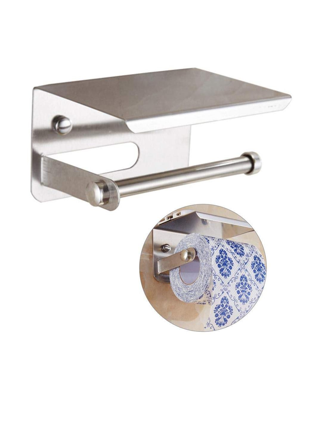 TAGVE Silver-Toned Solid Stainless Steel Tissue Holders