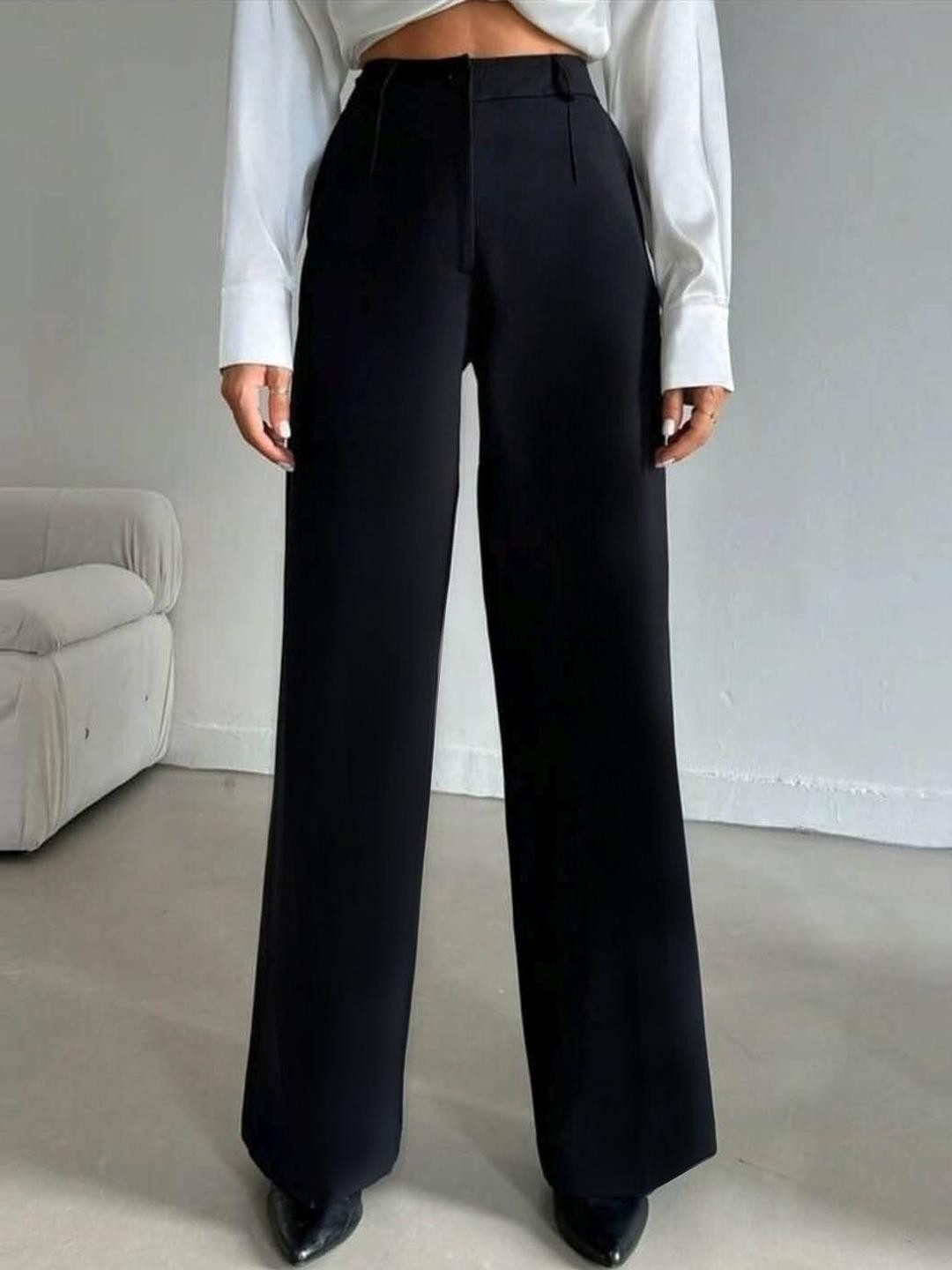 BAESD Versatile Solid High Waist Trousers for Women