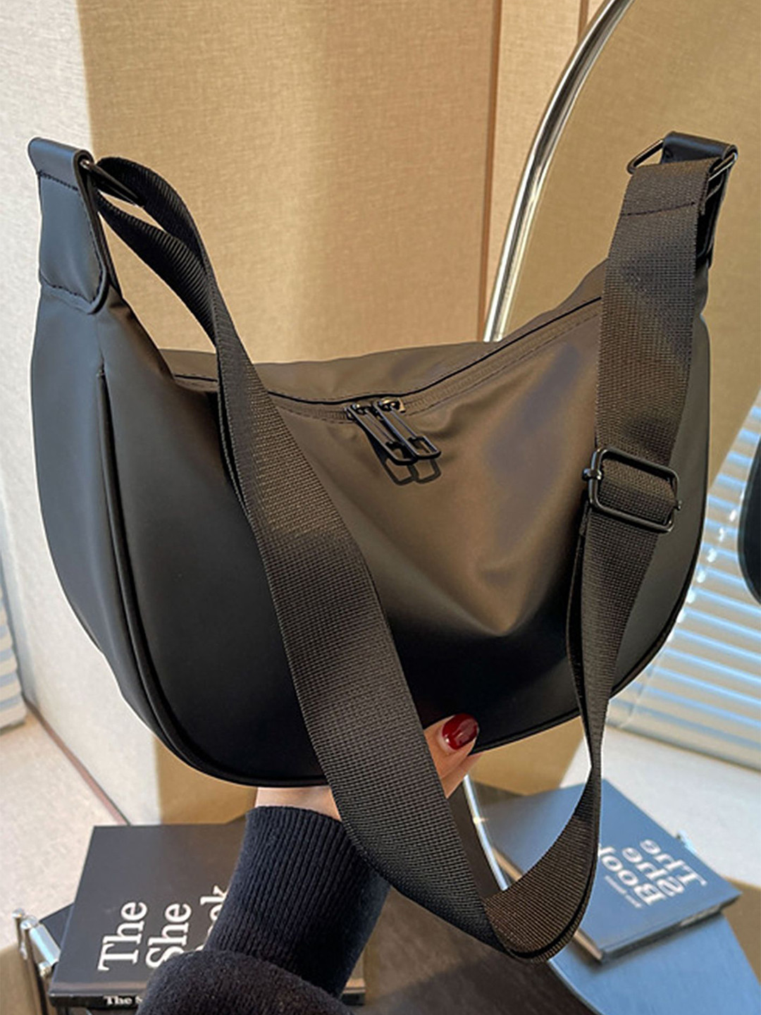 LULU & SKY Half Moon Detachable Sling Strap Hobo Bag