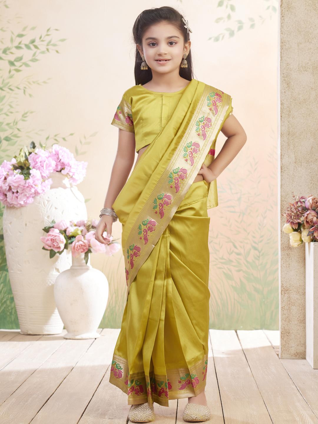 Sangria Olive Art Silk Sarees