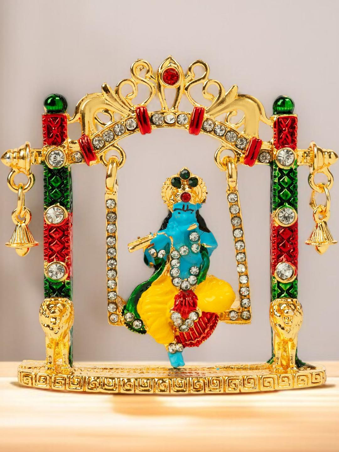 Kulin Multicoloured Lord Krishna Swing Idol Showpiece