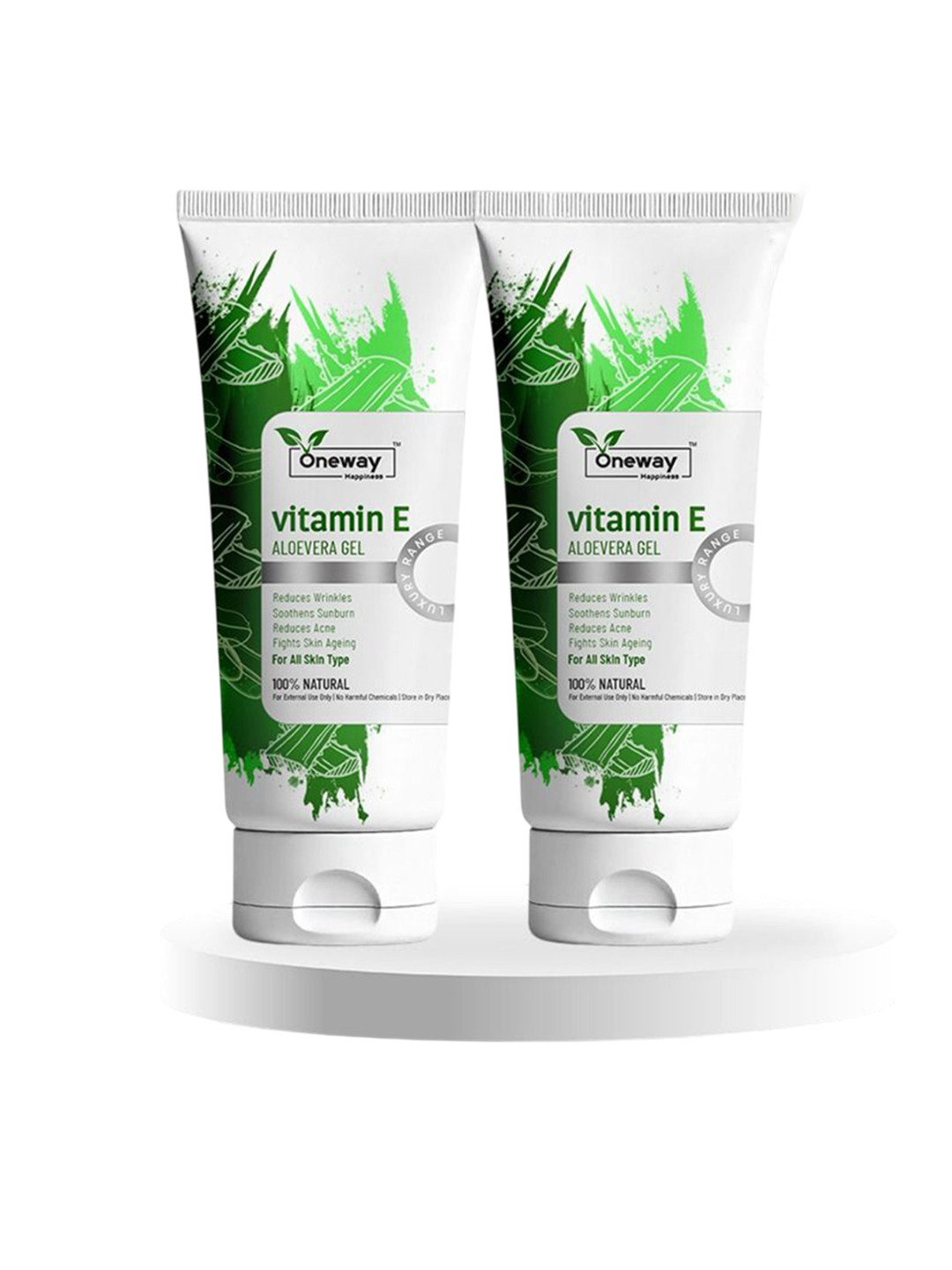 Oneway Happiness Set Of 2 Natural Aloe-Vera Gel With Vitamin C & E - 100 ml Each