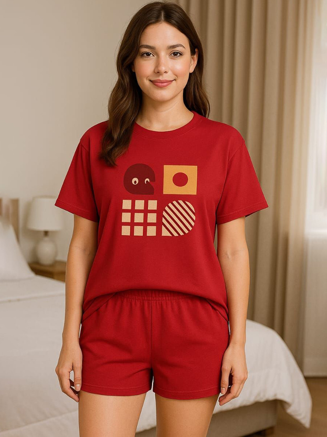 KSHS Women Printed Night Pure Cotton Suit