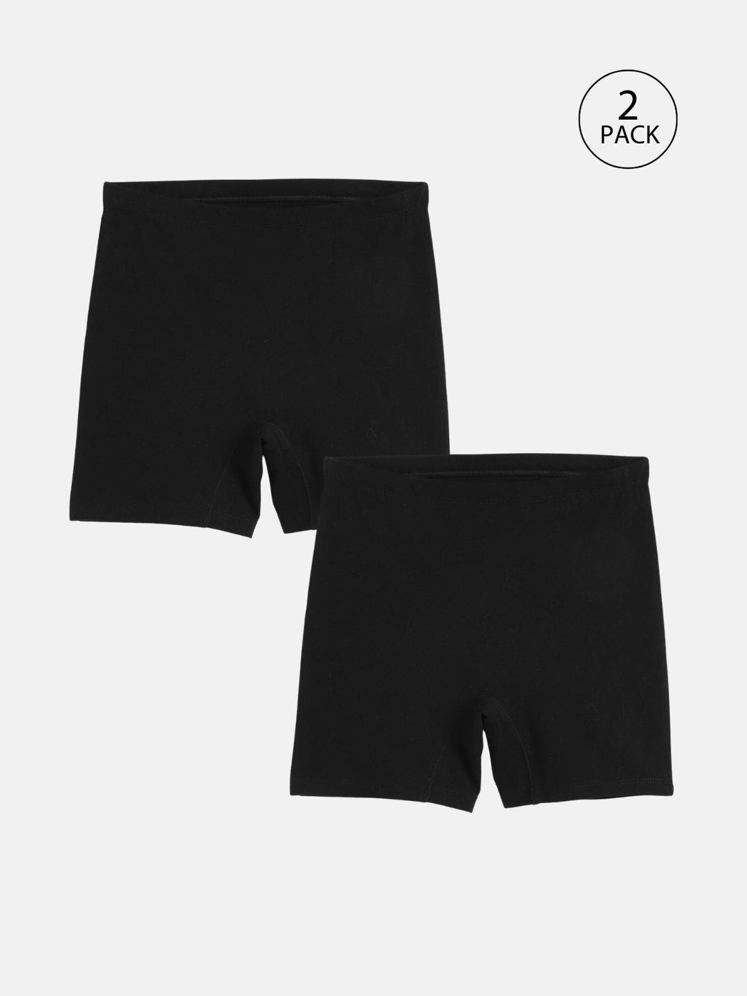 mackly Girls Pack Of 2 Solid Mid-Rise Regular Fit Shorts