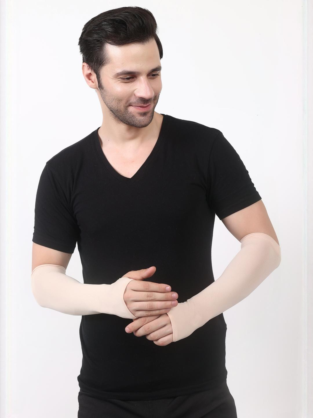 SACHIVA FASHION Adults Beige UV Protection Arm Sleeves