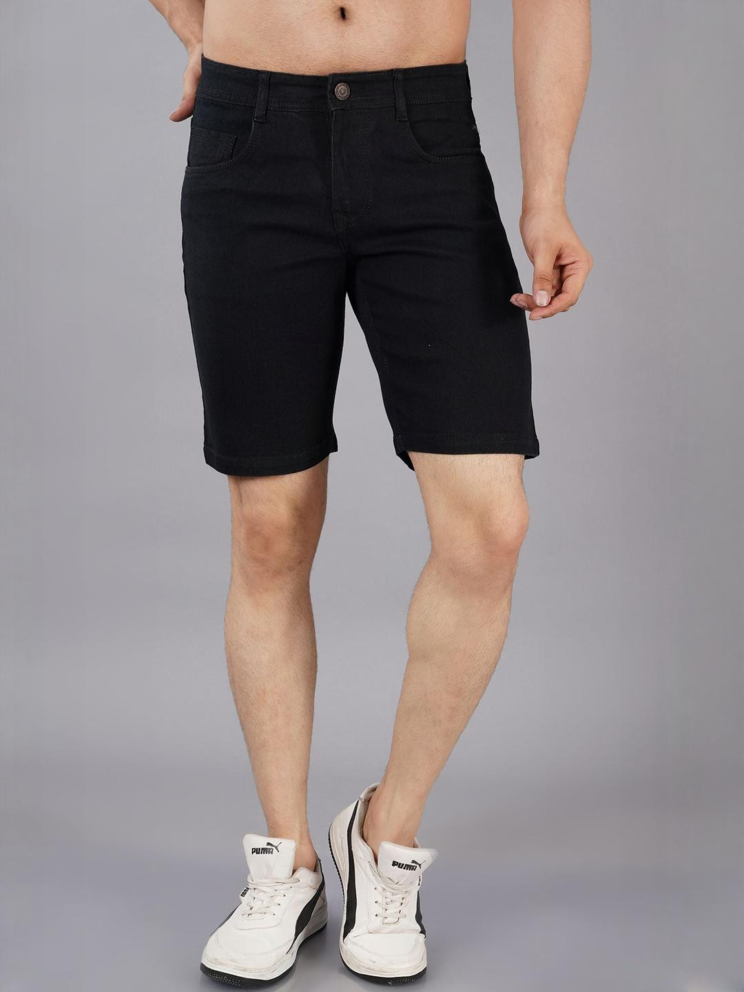 NIVASU Men Mid-Rise Denim Shorts