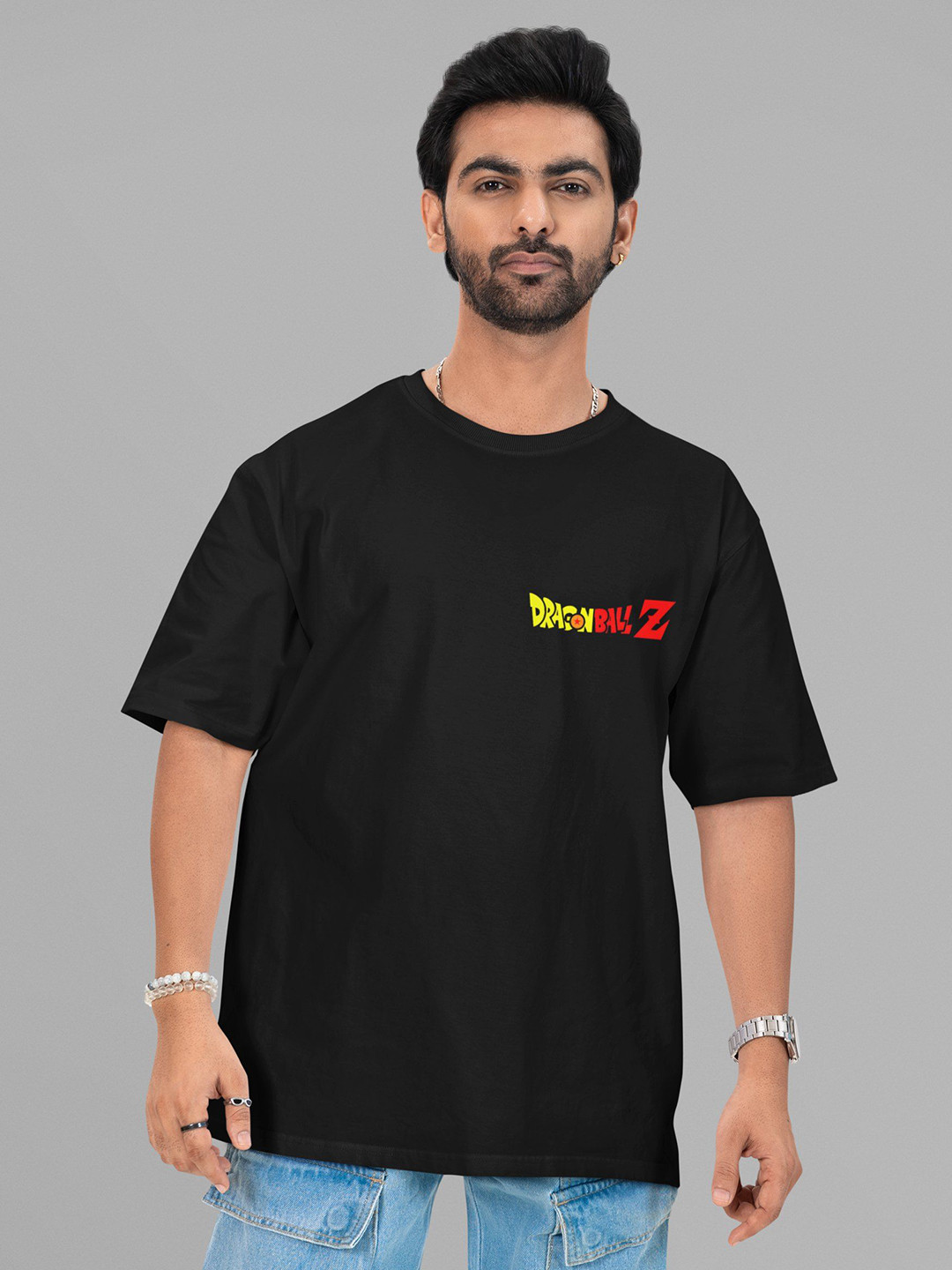 Hatke Trends Men Dragon Ball Z Graphic Oversized T-shirt