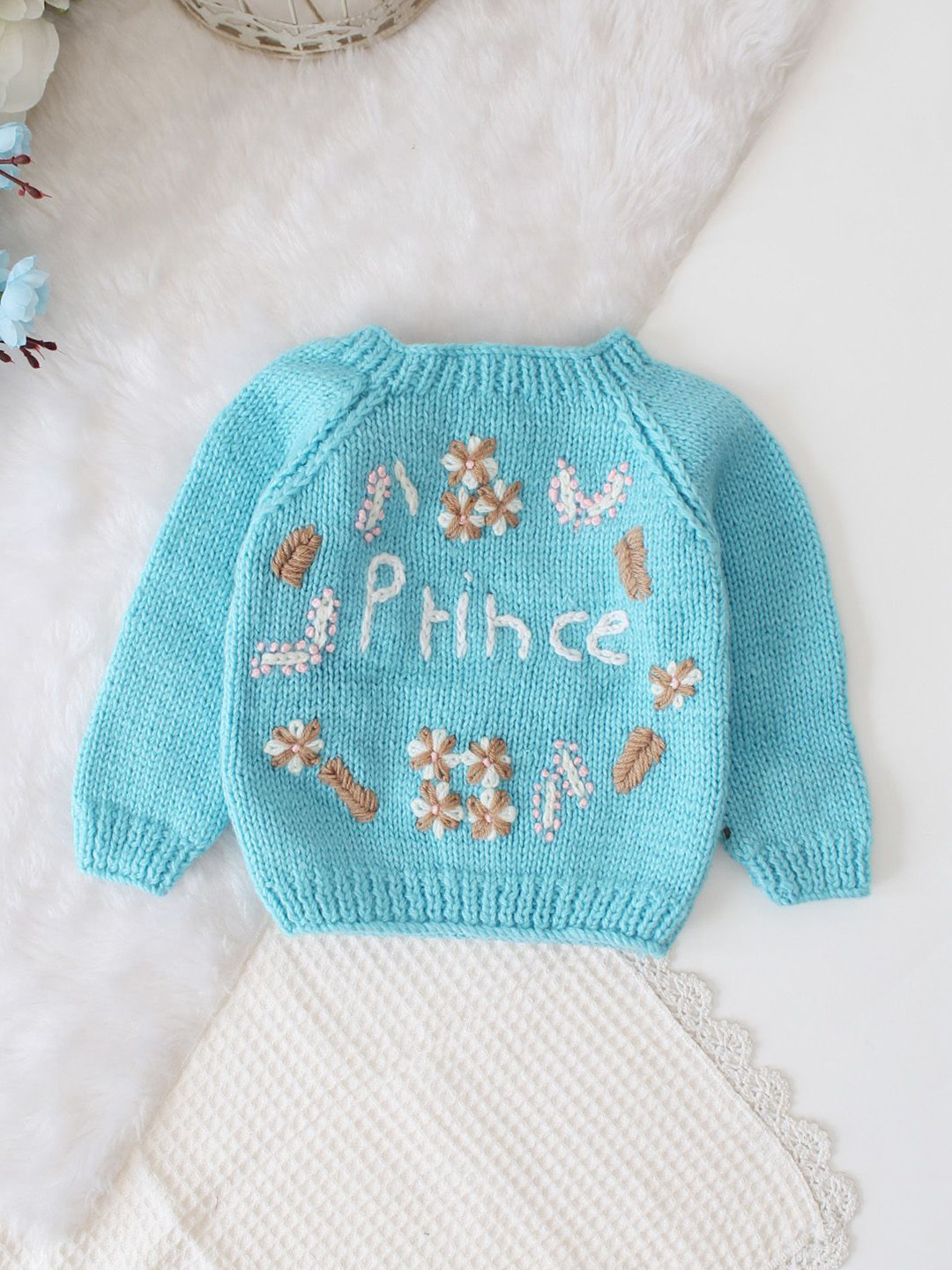 Woonie Kids Prince Text Embroidered Cardigan
