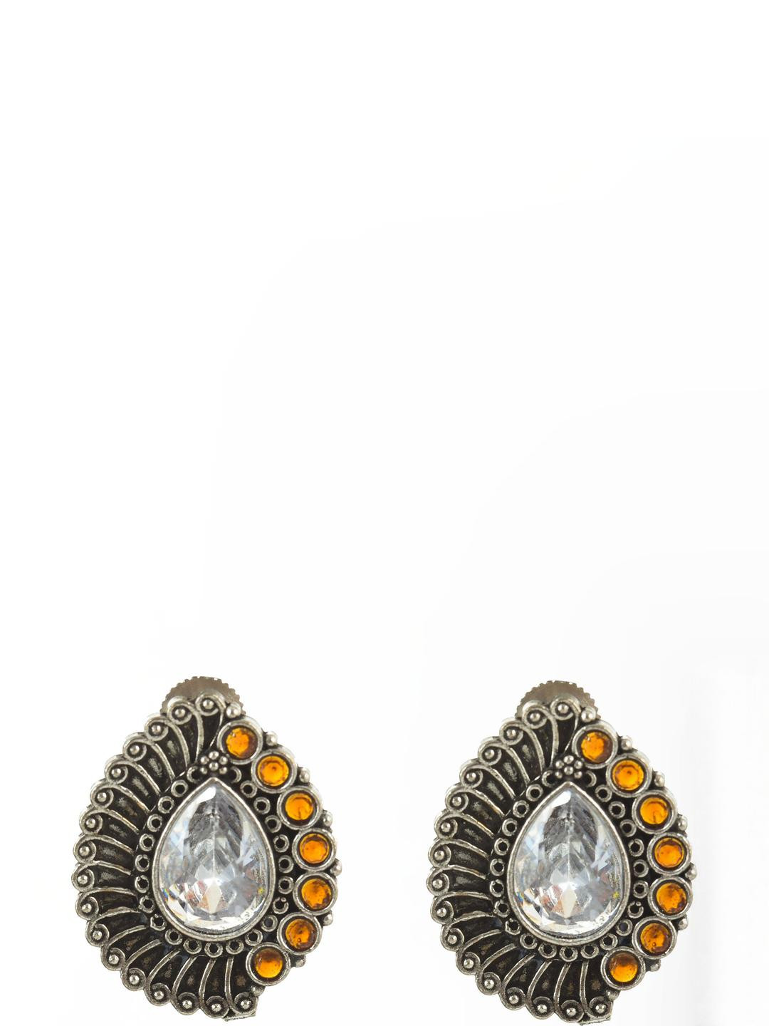 Rozy Styles Silver-Plated Brass Crystals Studs