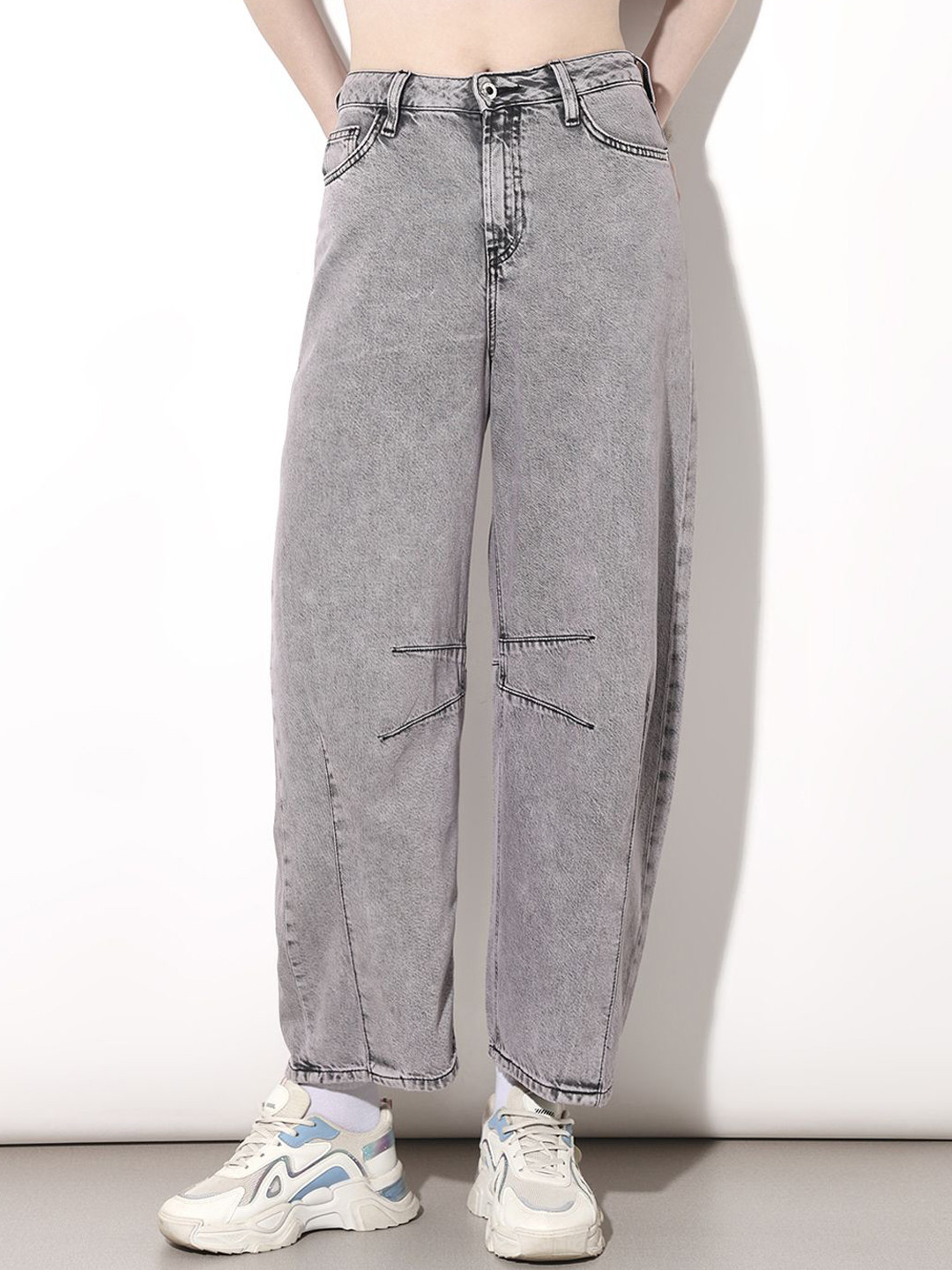 ONLY Onlgatsby hw slouchy dn Women Slouchy Fit Bleached Mid-Rise Heavy Fade Jean
