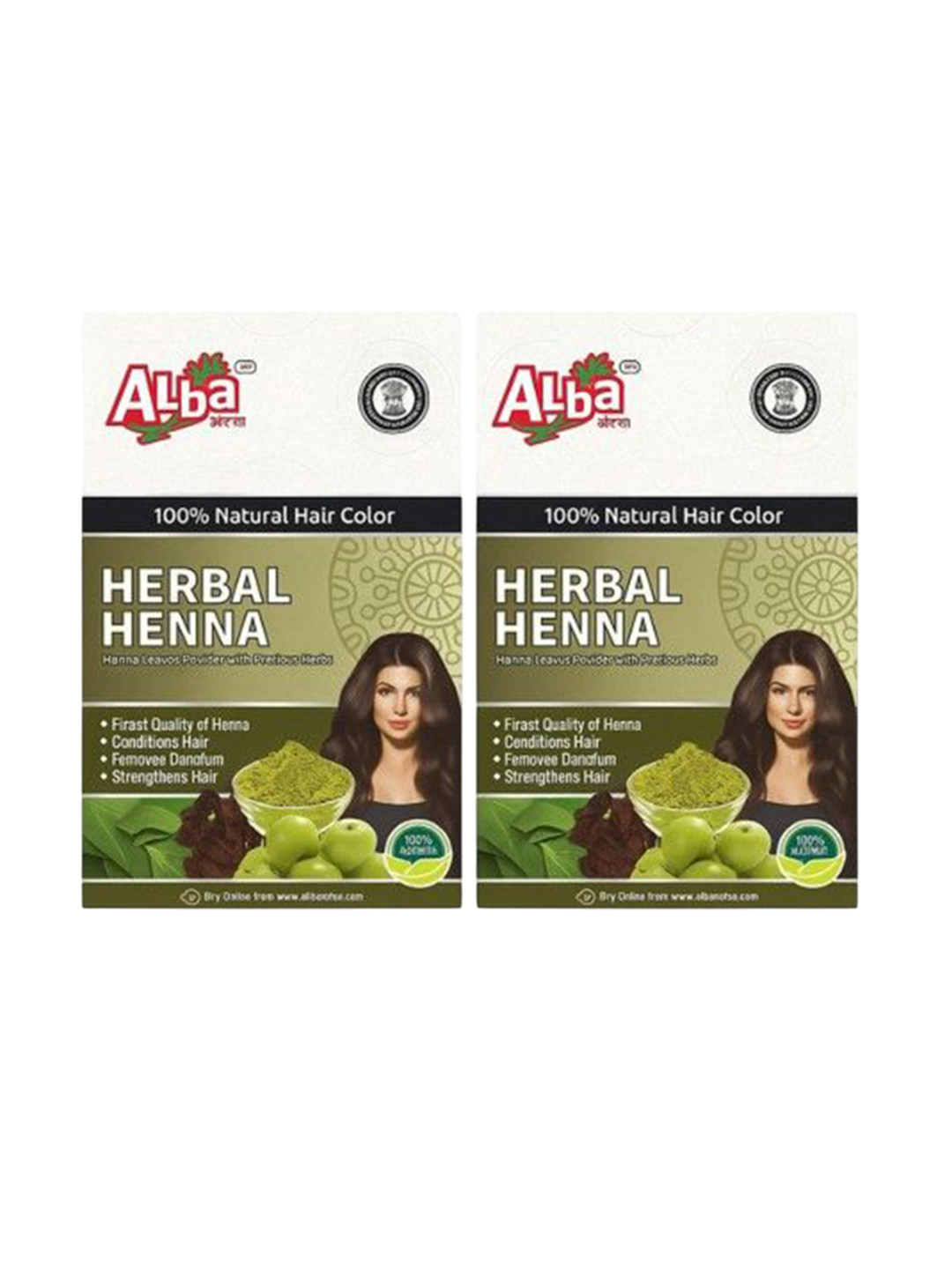 Alba Set Of 2 Henna Natural Hair Color & Conditioner - 200 g Each