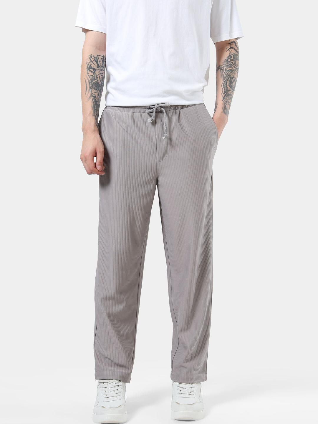 StitchX Men's Textured Knit Trouser Asphalt Grey