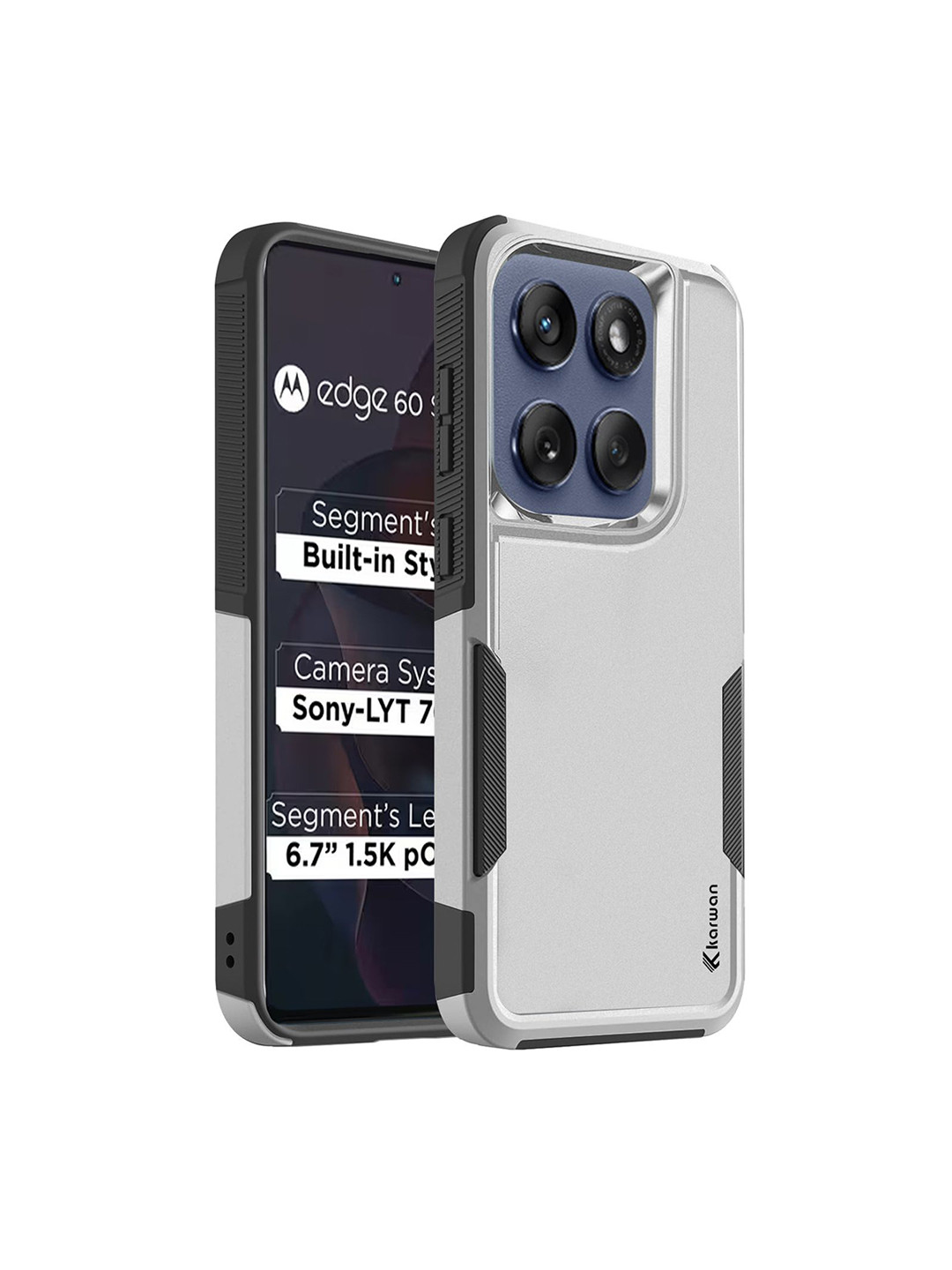 Karwan Moto Edge 60 Stylus Rugged Dual Layer Back Case