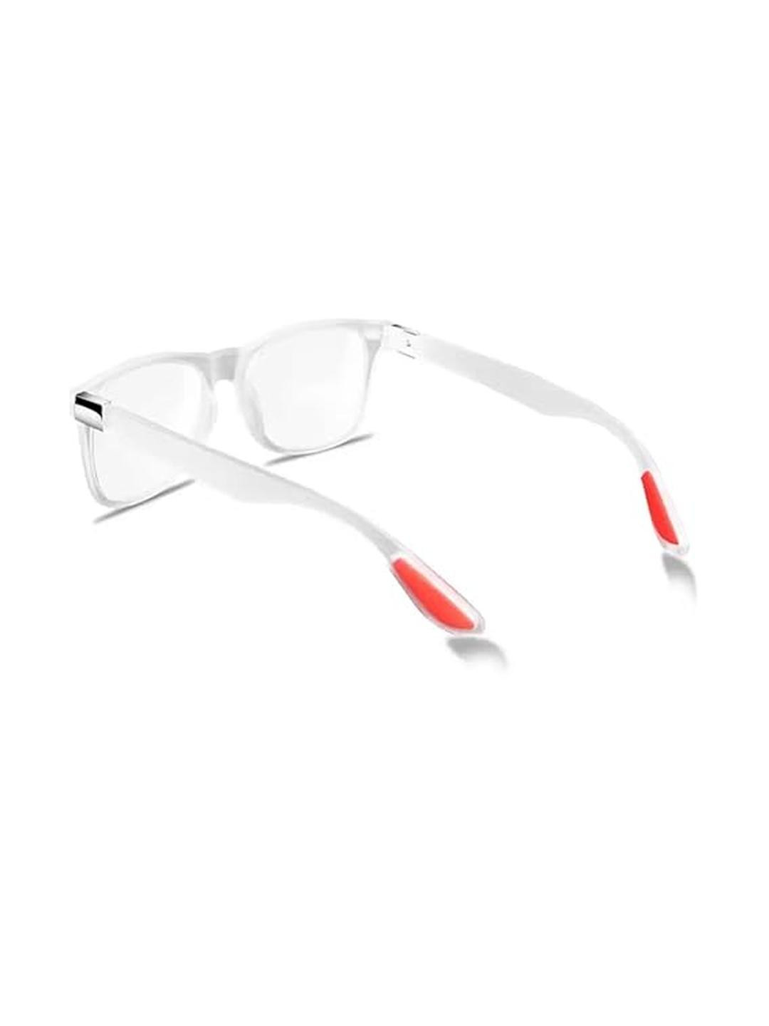Arzonai Unisex Transparent Lens & White Square Frame Sunglasses With UV Protected Lens
