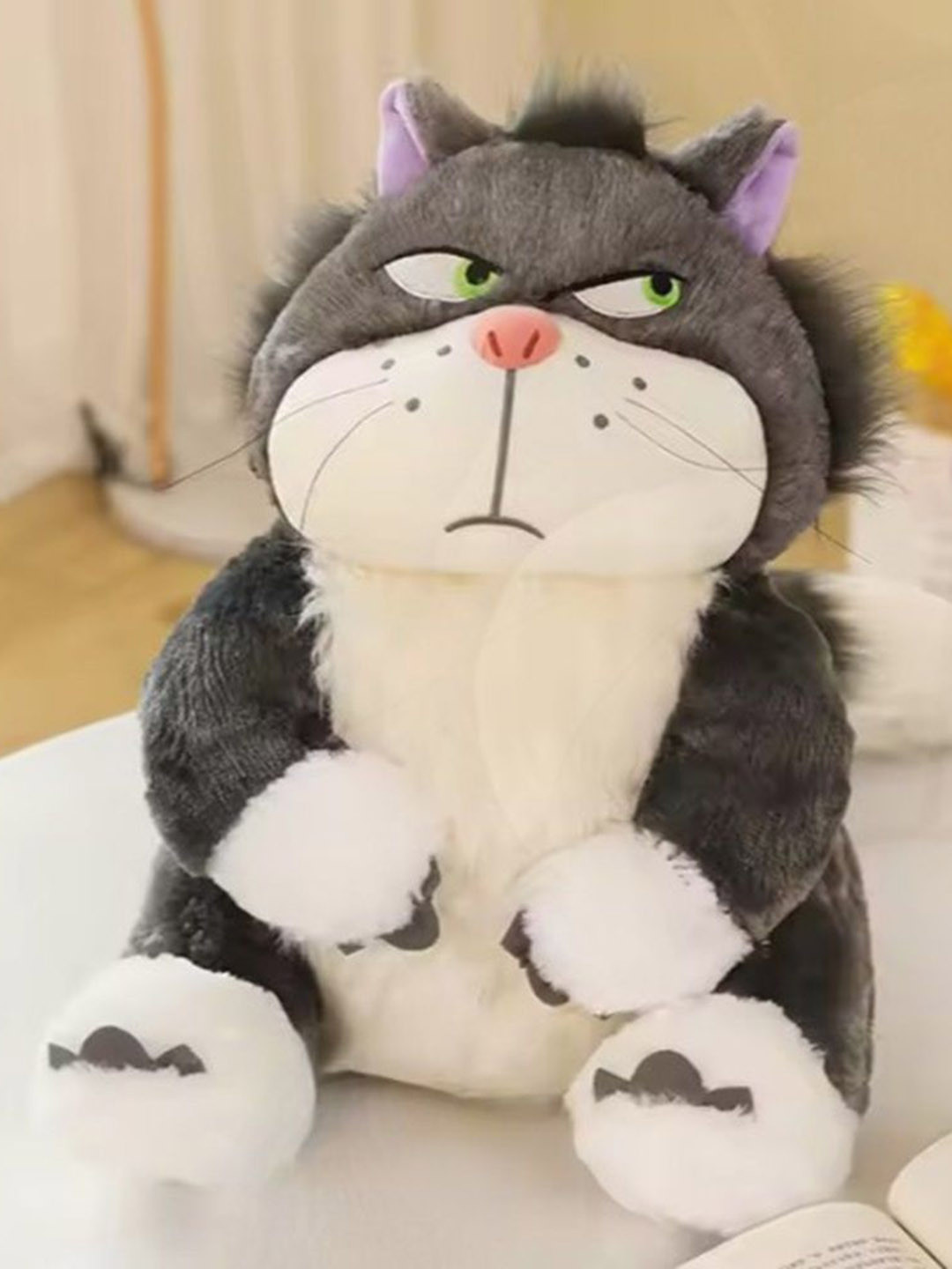 CuddleNest Kids Microfibre Angry Cat Plush Toy  Cartoon Soft Toy