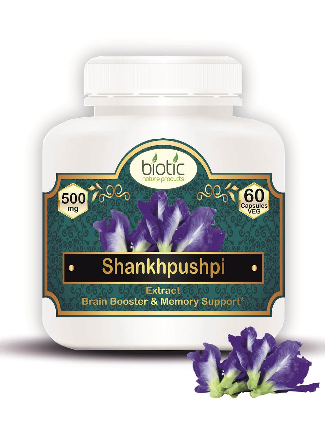Biotic Shankhpushpi Extract 500mg Capsules - 60 Capsules