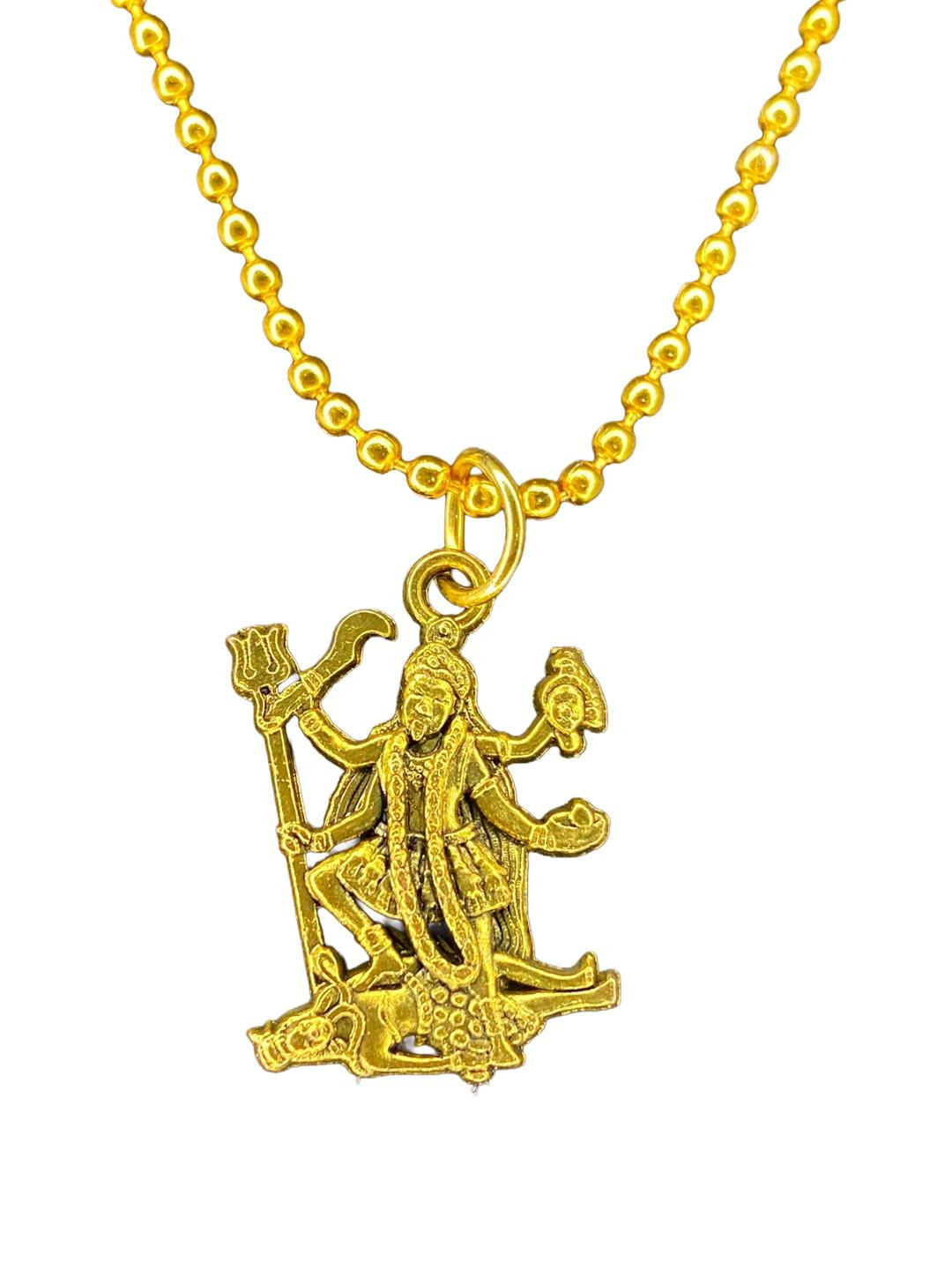 Kalaficial Gold-Toned Kali Ma Necklace with Ball Chain