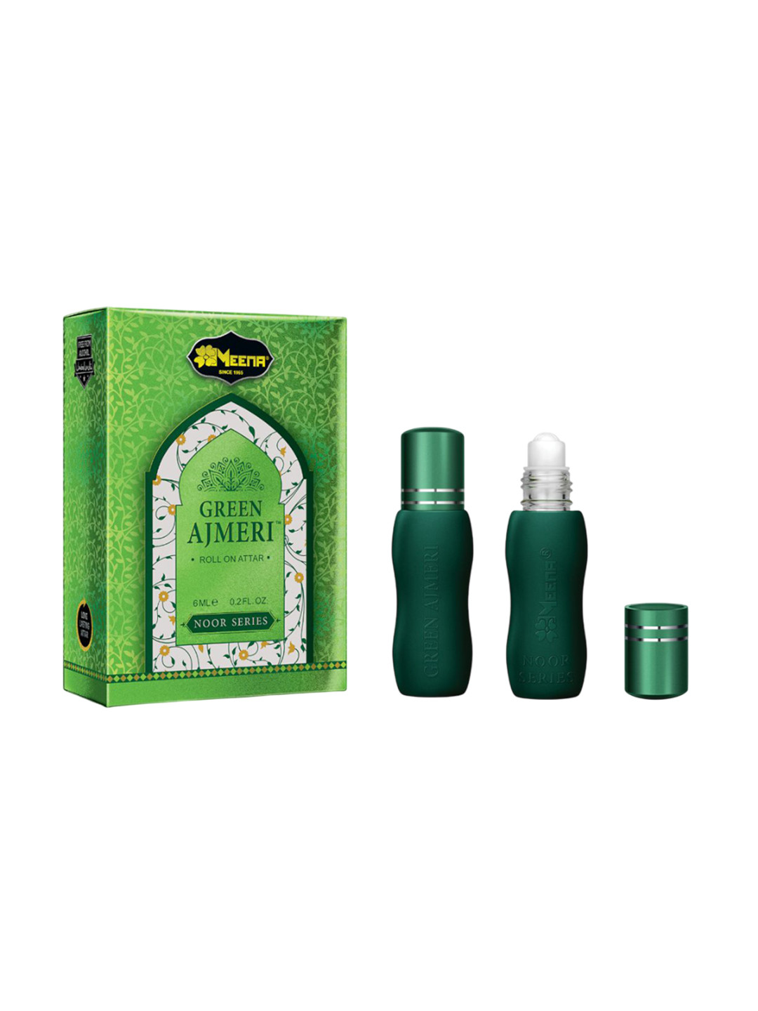 MEENA Green Ajmeri Alcohol Free Long Lasting Roll On Attar - 6 ml